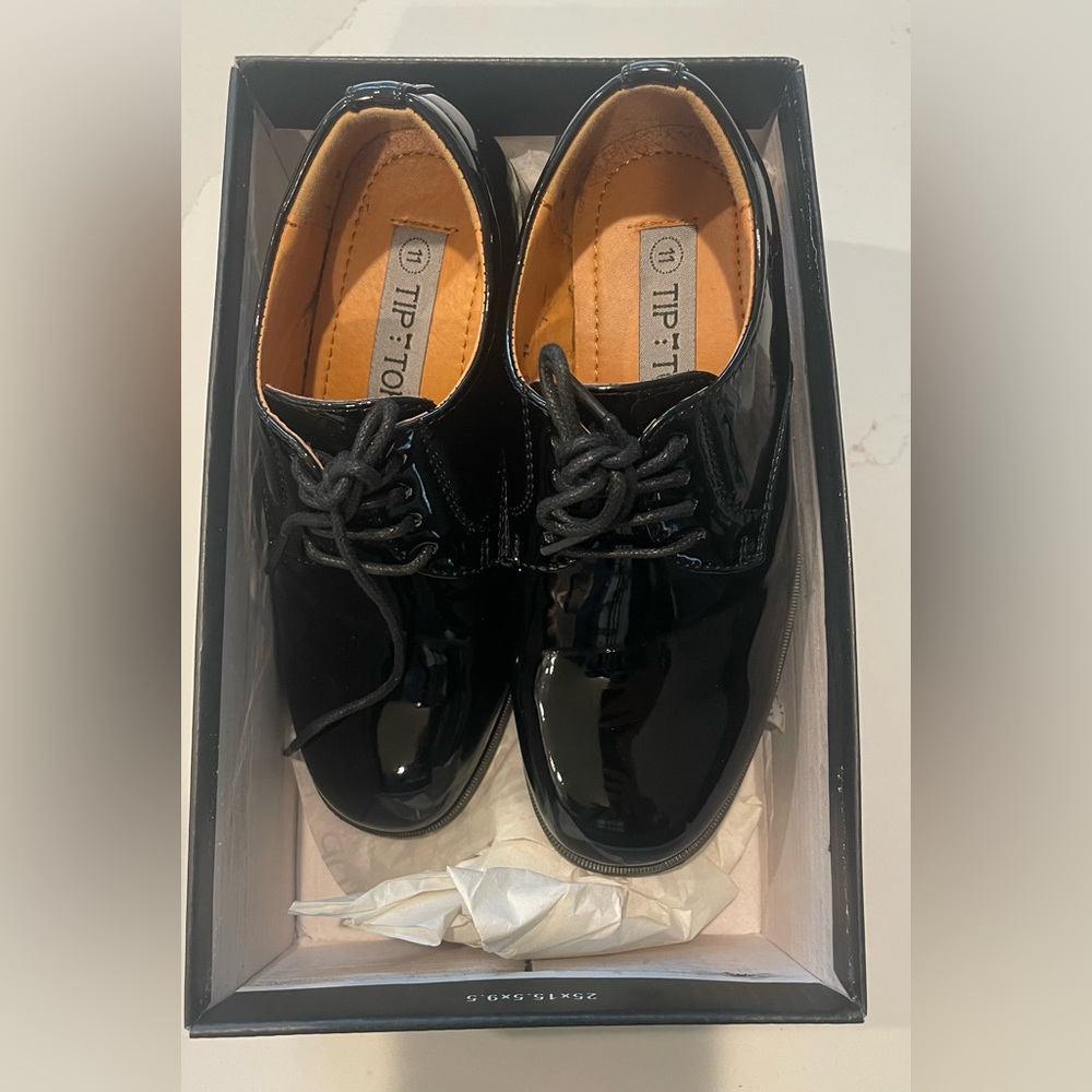 Tip Top Brand Kids Black Tuxedo Shoes
